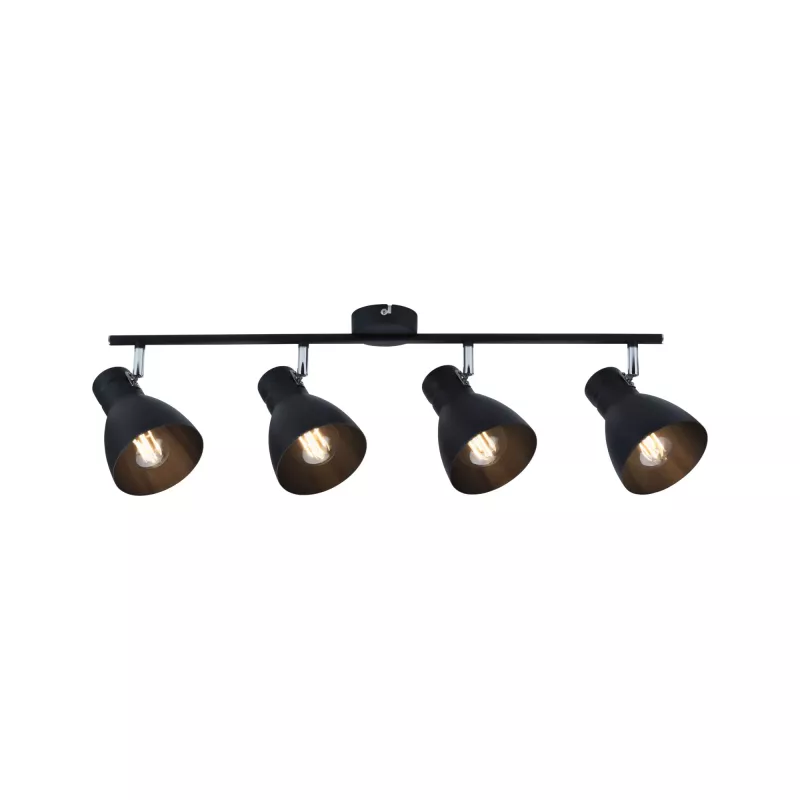 Foco Davy E27 230V máx. 4x20W regulable Negro