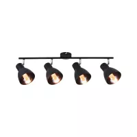 Davy spotlight E27 230V max. 4x20W dimmable Black - système d'accrochage et décoration - détail 3