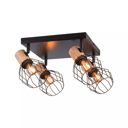 Foco Lanka E14 230V máx. 4x20W regulable Negro