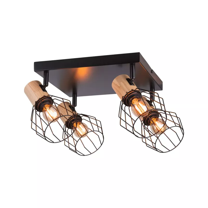Foco Lanka E14 230V máx. 4x20W regulable Negro