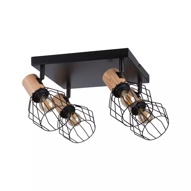 Foco Lanka E14 230V máx. 4x20W regulable Negro
