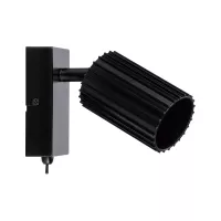 Lirena GU10-Scheinwerfer, max. 10 W, mattschwarzes Metall - système d'accrochage et décoration - détail 2