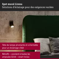Lirena GU10-Scheinwerfer, max. 10 W, mattschwarzes Metall - système d'accrochage et décoration - détail 5