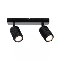 Lirena GU10-Scheinwerfer, max. 2 x 10 W, mattschwarzes Metall - système d'accrochage et décoration - détail 1