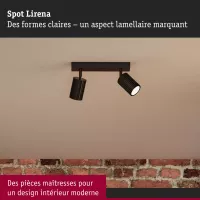 Foco Lirena GU10, máx. 2x10W, metal negro mate. - système d'accrochage et décoration - détail 4