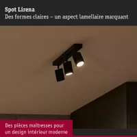 Lirena GU10-Scheinwerfer, max. 3 x 10 W, mattschwarzes Metall - système d'accrochage et décoration - détail 4
