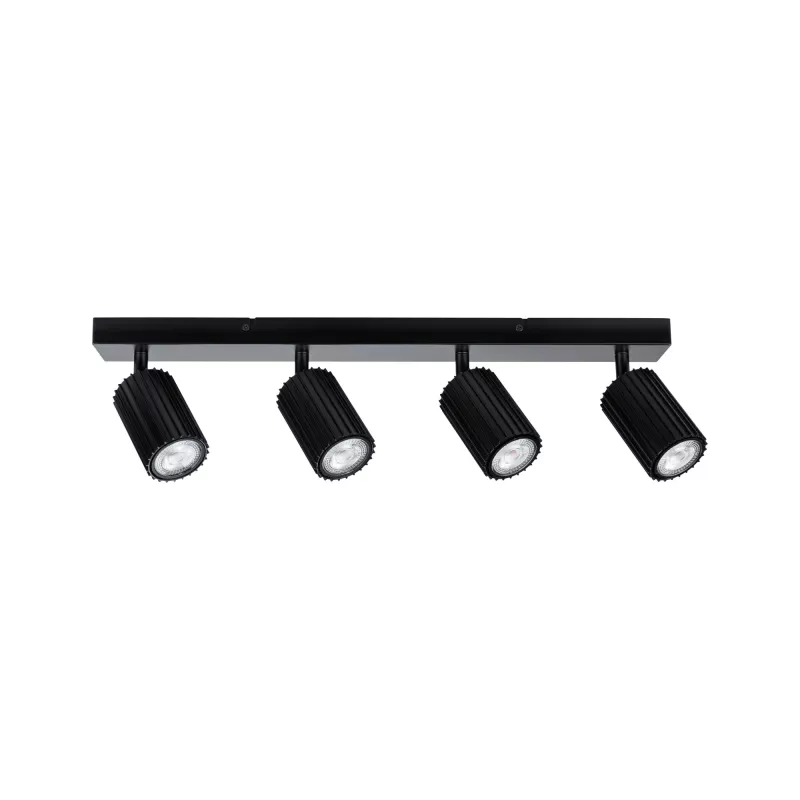Lirena GU10 spotlight, max. 4x10W, matte black metal