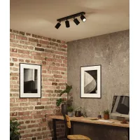 Foco Lirena GU10, máx. 4x10W, metal negro mate. - système d'accrochage et décoration - détail 8