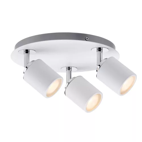 Spotlight Tube IP44 GU10 230V max. 3x10W gradable Blanc, Chrome