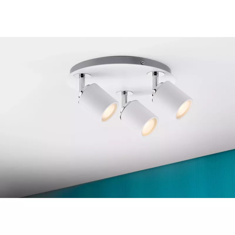 Spotlight Tube IP44 GU10 230V max. 3x10W dimmable White, Chrome