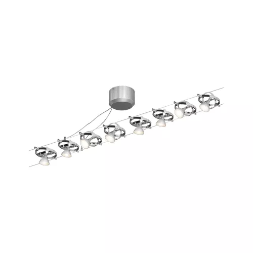 Cardan Cable System Basic Kit GU5.3 max. 8x10W dimmable 230/12V Matte Chrome, Chrome