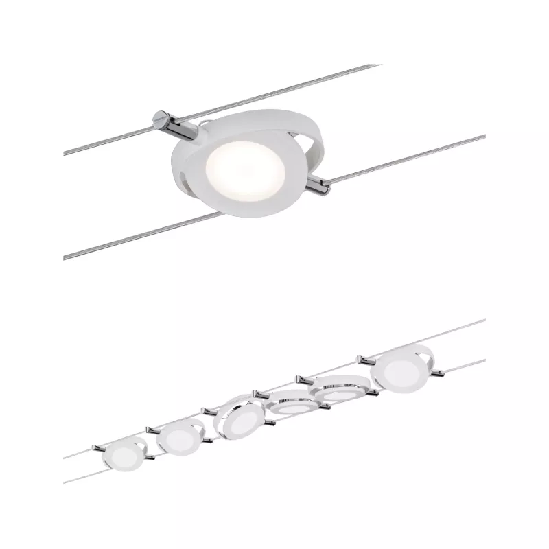 RoundMac LED -Kabelsystem Basisset 6x200lm 6x4,3W 2700K 230/12V Mattweiß