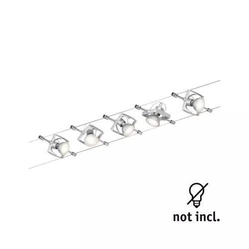 Kit básico de sistema de cableado Mac II GU5.3 máx. 5x10W regulable 230/12V Cromo mate