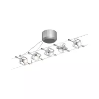 Mac II Cable System Basic Kit GU5.3 max. 5x10W dimmable 230/12V Matte Chrome - système d'accrochage et décoration - détail 2