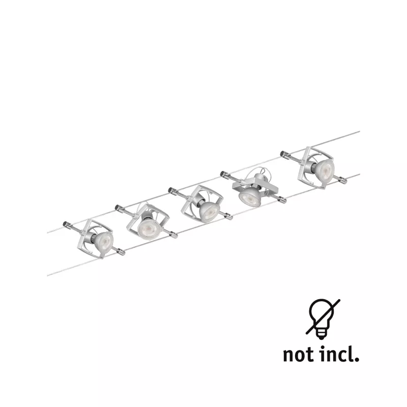 Mac II Cable System Basic Kit GU5.3 max. 5x10W dimmable 230/12V Matte Chrome