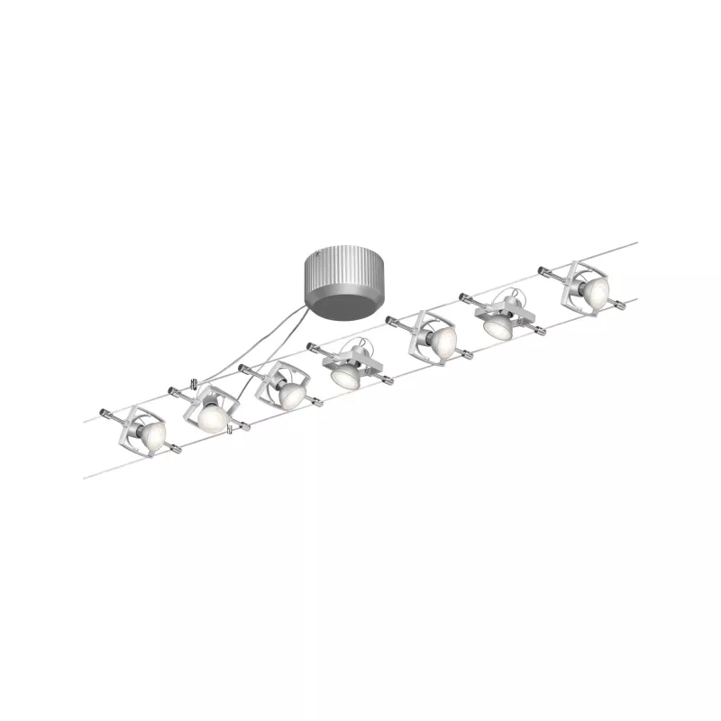 Mac II Cable System Basic Kit GU5.3 max. 7x10W dimmable 230/12V Matte Chrome - système d'accrochage et décoration
