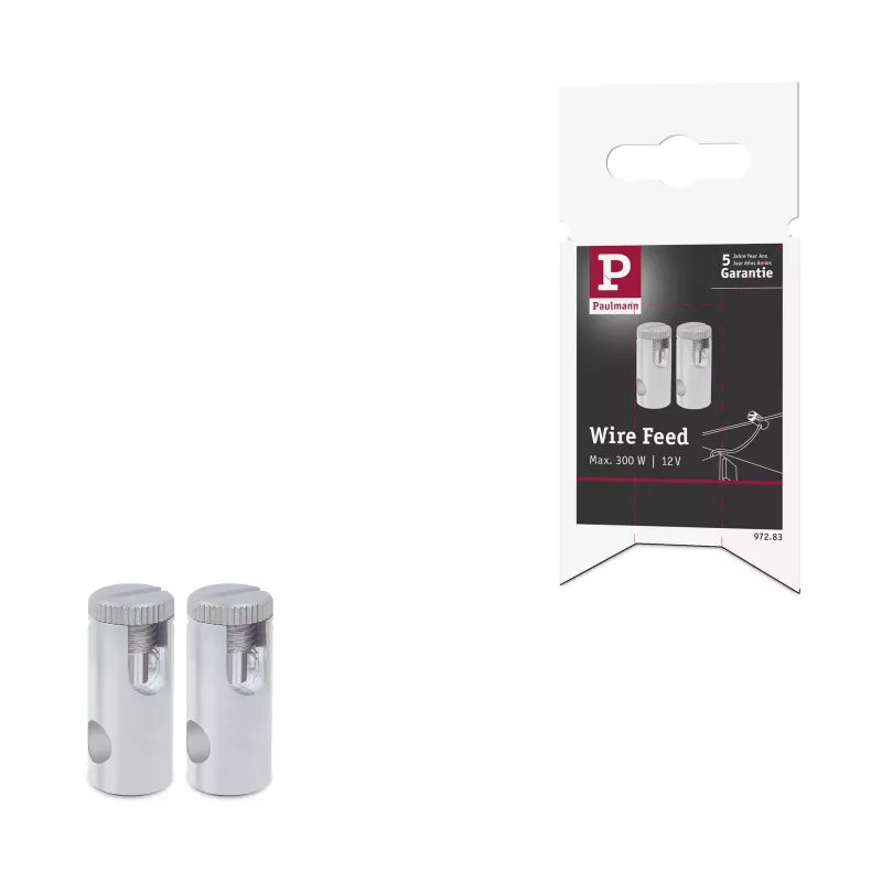 Cable-based system, 12mm power infeed max. 300W, matte chrome finish