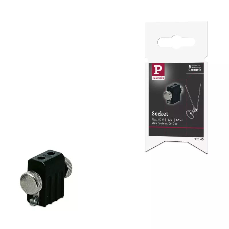 Système sur câbles Socket Porte-lampe GX5,3 max. 50W 12V Noir