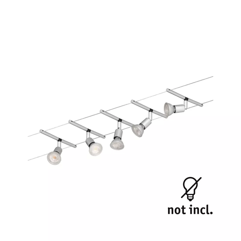 Spice SaltLED Cable System Basic Kit GU5.3 max. 5x10W dimmable 230/12V Matte Chrome