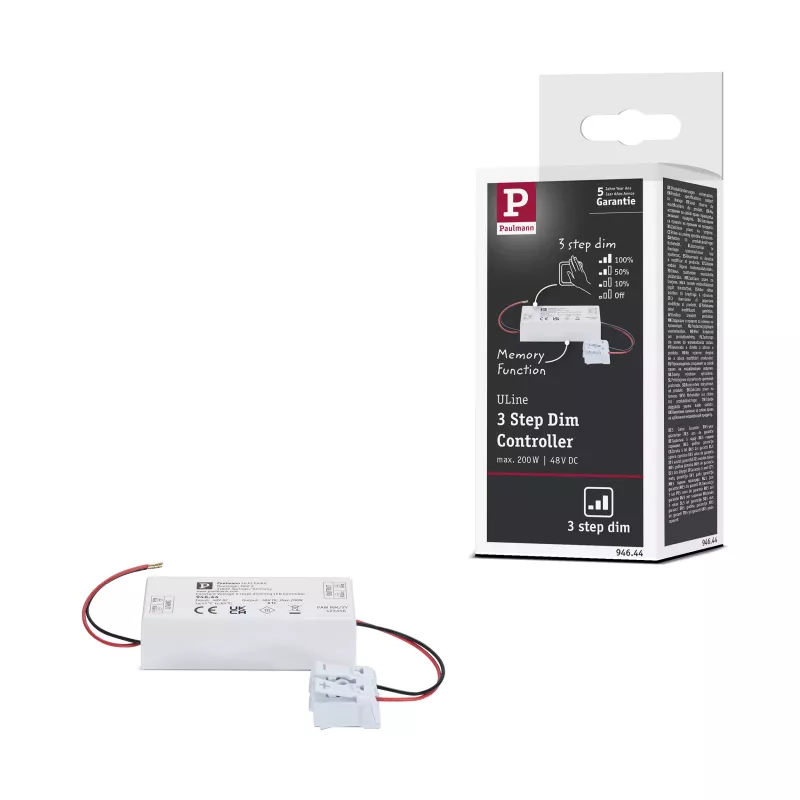 ULine Zubehör 3-Stufen-Dimmer max. 200 W 48 V 80 x 35 mm Weiß