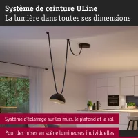 ULine Luminaire en suspension LED Bol 300mm 12W Noir - système d'accrochage et décoration - détail 4