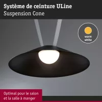 Lámpara colgante LED ULine Cone 560lm 12W 350mm 3000K Negra - système d'accrochage et décoration - détail 5