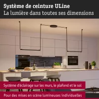 Barra de luz LED ULine Spot 1025lm 18,5W 650x29mm 3000K Negra - système d'accrochage et décoration - détail 4