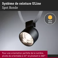 ULine Runder LED -Strahler 405 lm 7 W 85 mm 3000 K Schwarz - système d'accrochage et décoration - détail 7