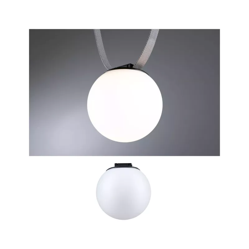 Lámpara colgante LED ULine tipo bola, 795 lm, 8 W, 150 mm, 3000 K, color negro.