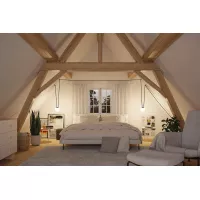 Lámpara colgante LED ULine tipo bola, 795 lm, 8 W, 150 mm, 3000 K, color negro. - système d'accrochage et décoration - détail 13