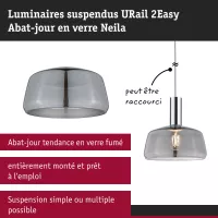URail Lampshade 2Easy Neila 230mm Smoked glass - système d'accrochage et décoration - détail 7
