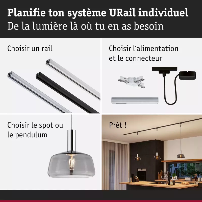 URail Lampshade 2Easy Neila 230mm Smoked glass
