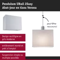 URail Lampenschirm 2Easy Verona 250x200mm Grau - système d'accrochage et décoration - détail 6