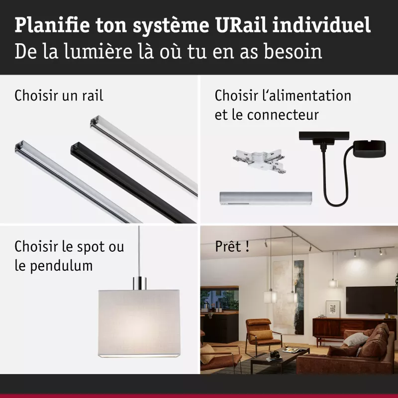 URail Abat-jour 2Easy Verona 250x200mm Gris