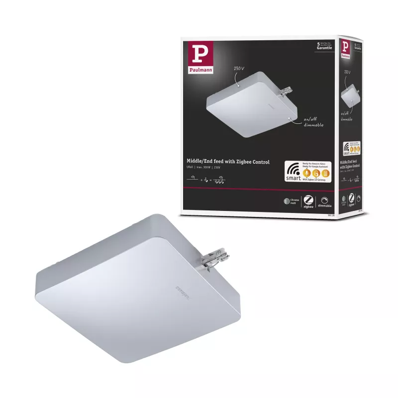 URail Smart Home Power Supply Zigbee 3.0 Center 227x196mm max. 300W Matte Chrome
