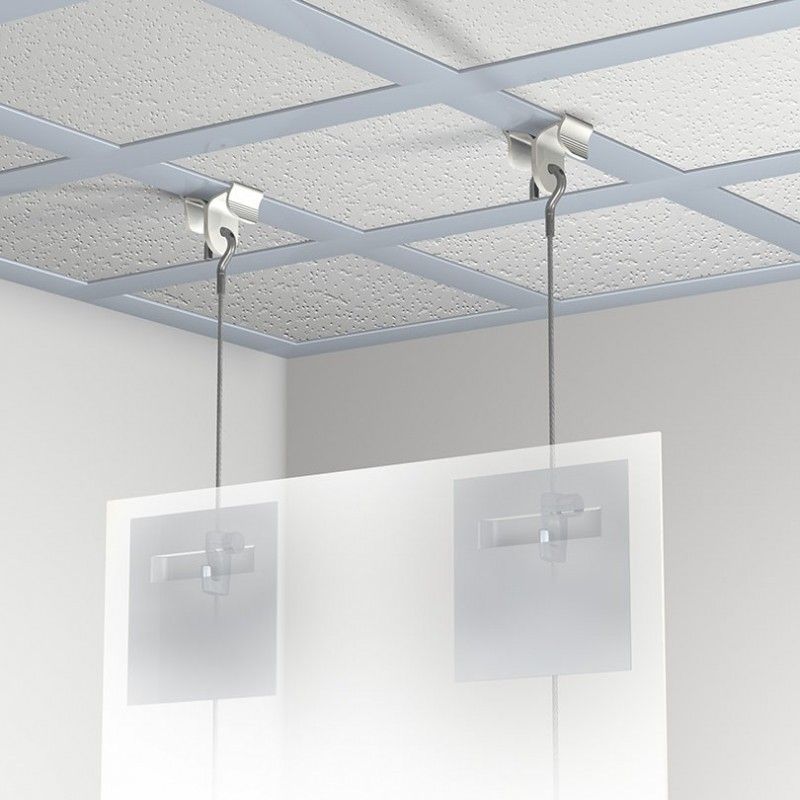 Kit cimaise Pince suspension pour faux plafond (central) Newly 2 - Cimaise Tableau 