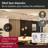 URail Spot sur rail 3-Step-Dim Alejandro 800lm 10W 3000K gradable 230V - système d'accrochage et décoration - détail 5