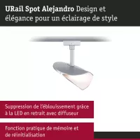 Foco para riel URail, atenuación en 3 pasos, Alejandro, 800 lm, 10 W, 3000 K, regulable, 230 V - système d'accrochage et décoration - détail 6