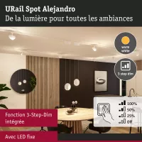 Foco para riel URail, atenuación en 3 pasos, Alejandro, 800 lm, 10 W, 3000 K, regulable, 230 V - système d'accrochage et décoration - détail 17