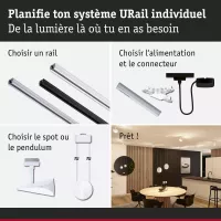 URail Spot sur rail 3-Step-Dim Alejandro 800lm 10W 3000K gradable 230V - système d'accrochage et décoration - détail 19