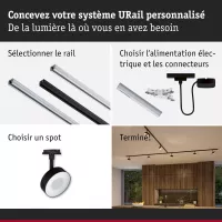 URail Schienenstrahler, 3-stufig dimmbar, rund, 180 lm, 5 W, 2700–4000 K, 230 V, matt schwarz - système d'accrochage et décoration - détail 8