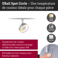 URail Schienenstrahler, 3-stufig dimmbar, rund, 250 lm, 5 W, 2700–4000 K, 230 V, matt verchromt - système d'accrochage et décoration - détail 7