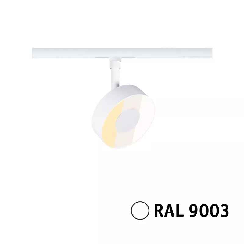 Foco para riel URail, regulable en 3 niveles, circular, 280 lm, 5 W, 2700-4000 K, 230 V, luz blanca.