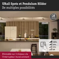 URail Spot sur rail 3-Step-Dim Hildor 850lm 15W 3000K gradable 230V - système d'accrochage et décoration - détail 17