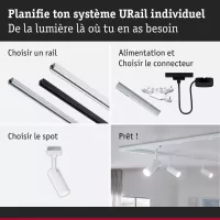 URail Schienenstrahler, 3-stufig dimmbar, 170 lm, 4 W, 4000 K, 230 V, Signalweiß - système d'accrochage et décoration - détail 8