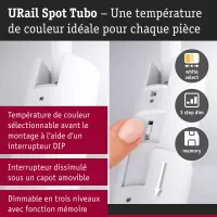 URail Track spotlight 3-Step-Dim Tubo Individual spotlight 320lm 4W 2700 - 4000K dimmable 230V Signal white - système d'accrochage et décoration - détail 8