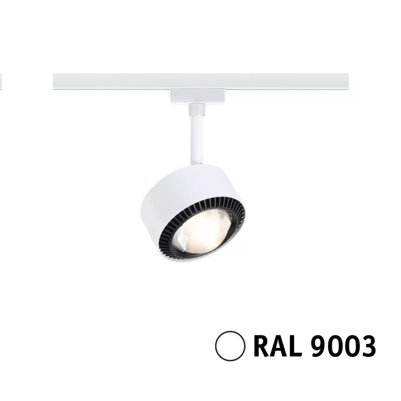 Foco para vía URail Aldan Individual 470lm 8W 3000K regulable 230V Blanco señal