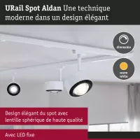 URail Spot sur rail Aldan Spot individuel 470lm 8W 3000K gradable 230V Blanc signal - système d'accrochage et décoration - détail 7