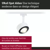 Foco para vía URail Aldan Individual 470lm 8W 3000K regulable 230V Blanco señal - système d'accrochage et décoration - détail 8