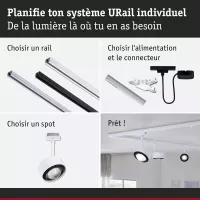 URail Gleisstrahler Aldan Einzelstrahler 470 lm 8 W 3000 K dimmbar 230 V Signalweiß - système d'accrochage et décoration - détail 9